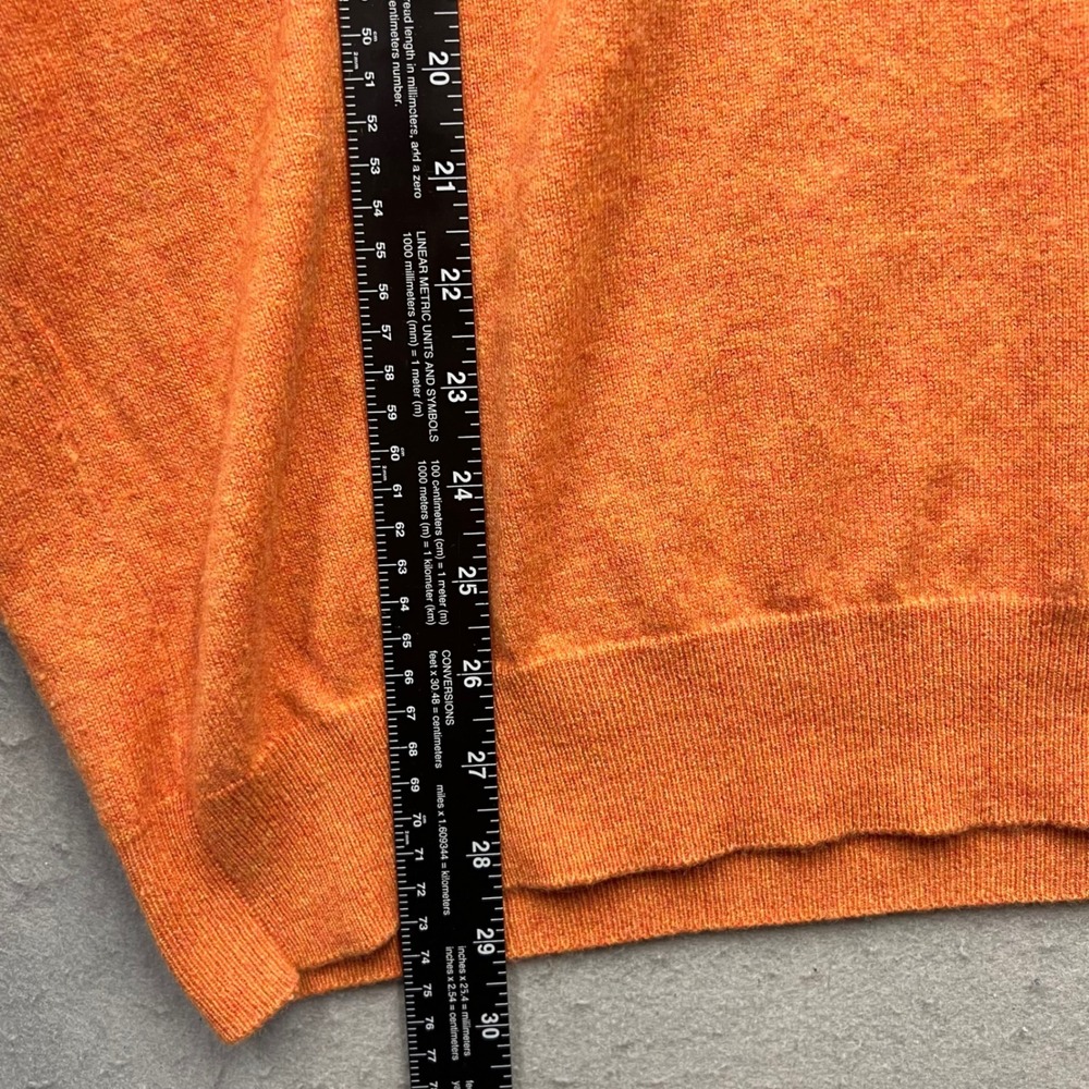 Neiman Marcus Cloud Cashmere V Neck Sweater Mens XXL Orange Pullover 1511 - Picture 2 of 7